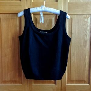 ST.JOHN basics Black knit Tank Top Sz M